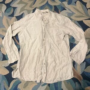 L.L. Bean large women’s linen button up shirt